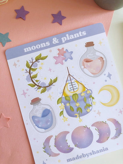 Moons and Plants Sticker Sheet
