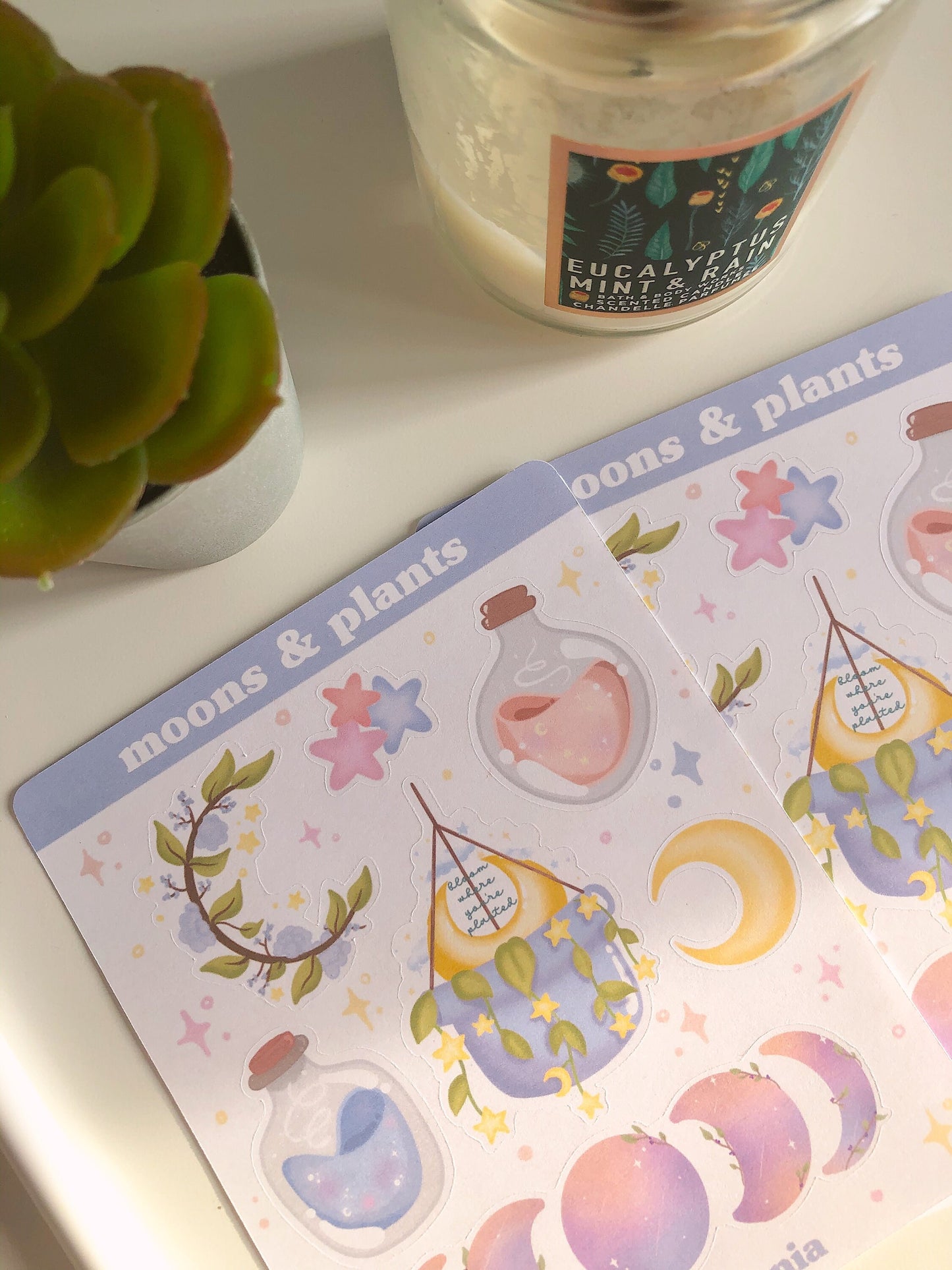 Moons and Plants Sticker Sheet
