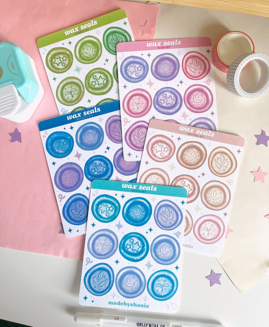 Wax Seals Sticker Sheets Bundles